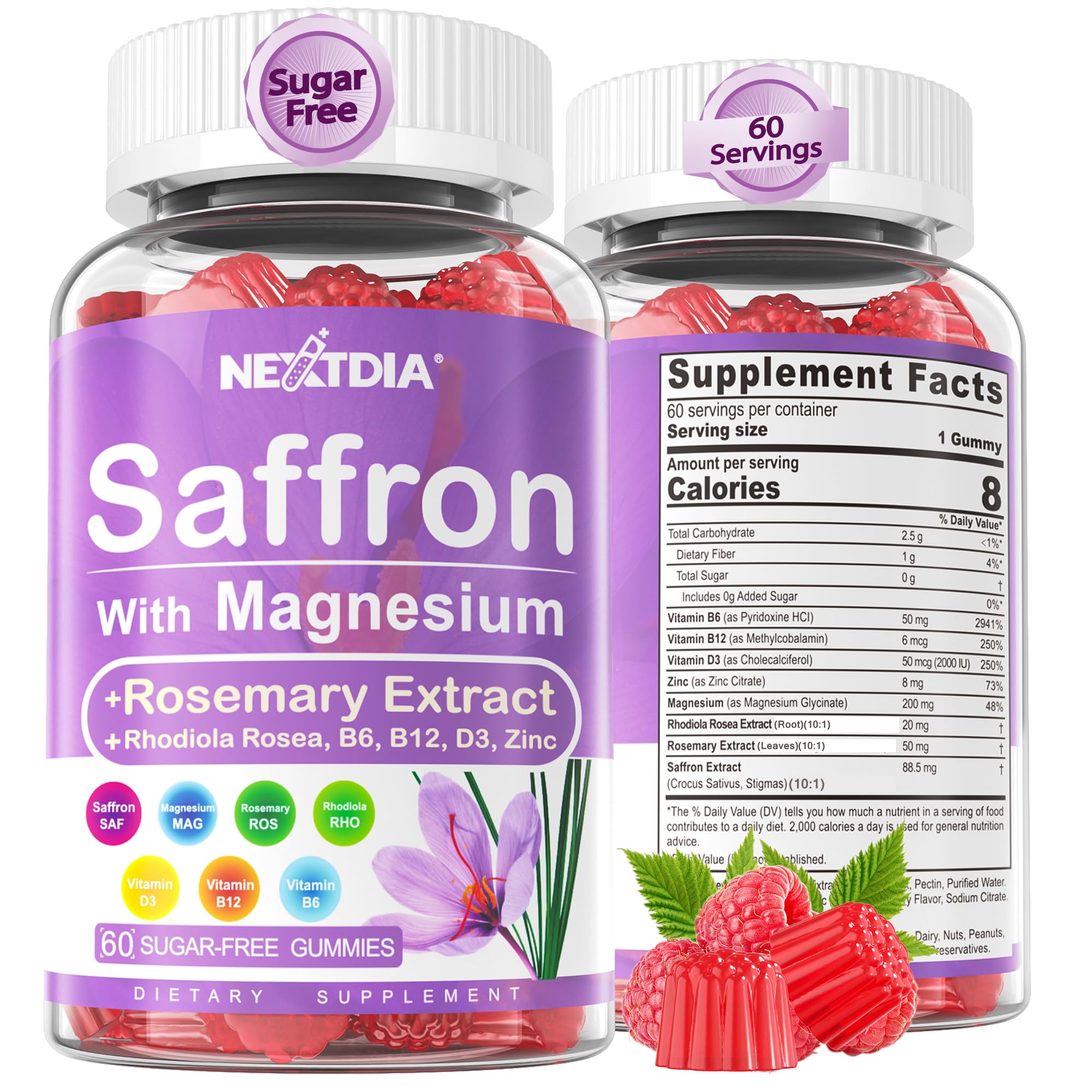 Amazon.com: Nextdia Saffron with Magnesium Glycinate Gummies, 2